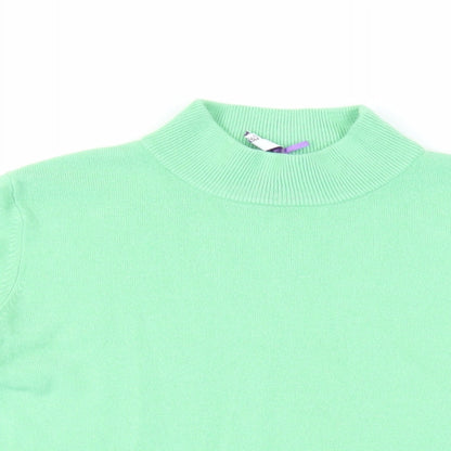 BHS Womens Green High Neck Acrylic Pullover Jumper Size 12