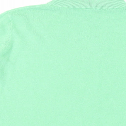 BHS Womens Green High Neck Acrylic Pullover Jumper Size 12
