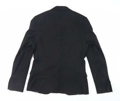 Mens UK Size 38 Topman Regular Black Suit Jacket