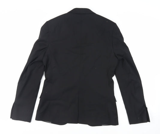Mens UK Size 38 Topman Regular Black Suit Jacket