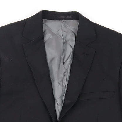Mens UK Size 38 Topman Regular Black Suit Jacket
