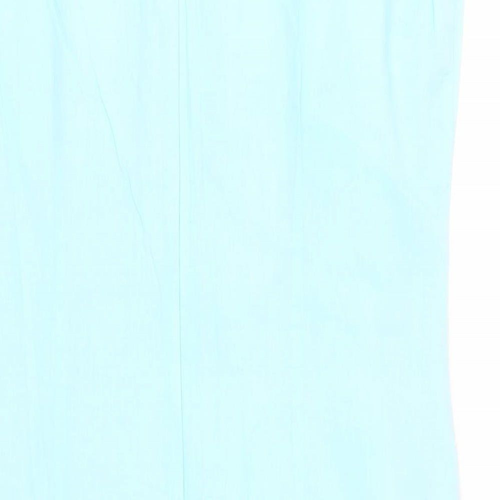 Be Beau Womens Blue Paisley Cotton Shift Size 16 Boat Neck Zip - Lined