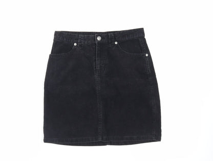 Divided by H&M Womens Black Cotton Mini Skirt Size 6 Zip