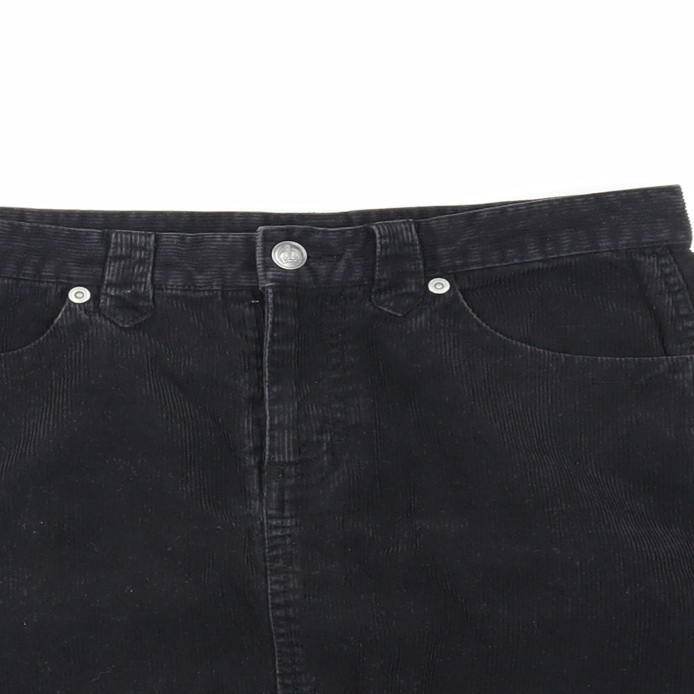 Divided by H&M Womens Black Cotton Mini Skirt Size 6 Zip