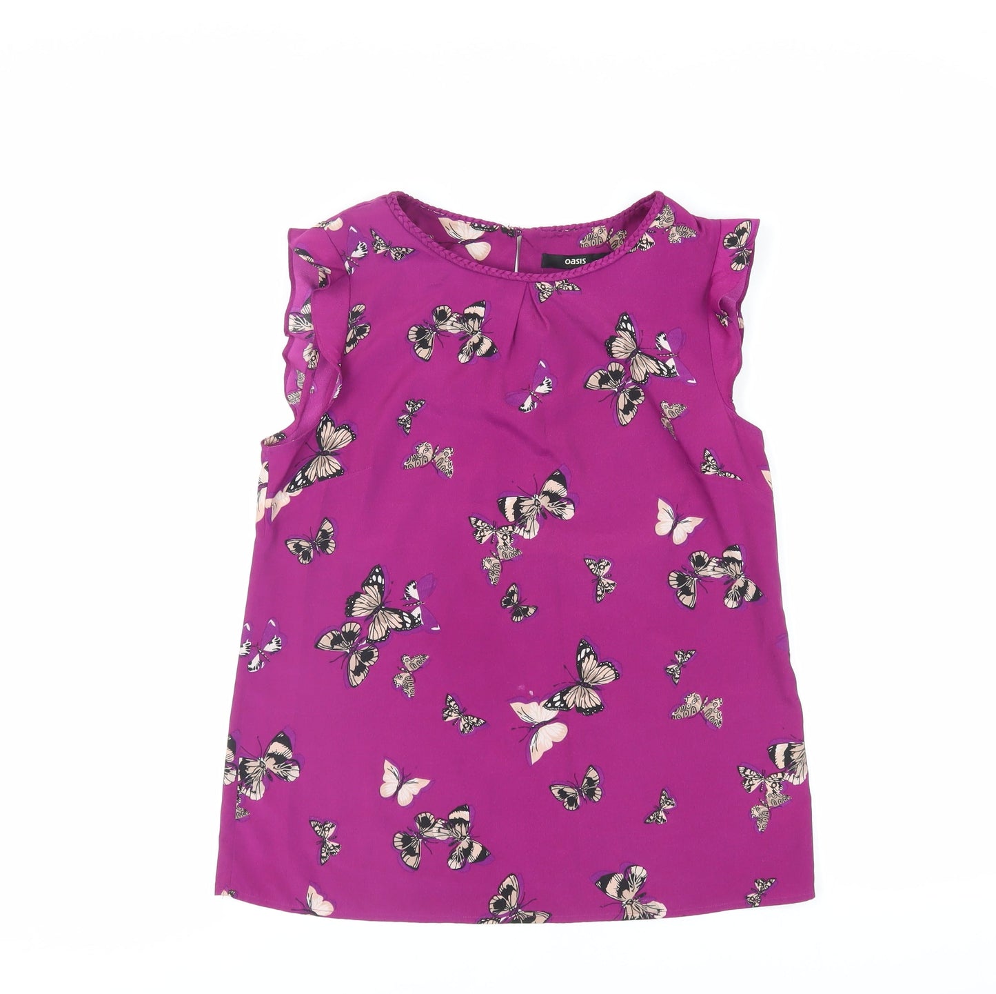 Womens UK Size 10 Oasis Purple Basic Blouse