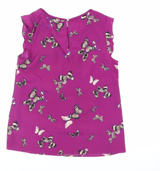 Womens UK Size 10 Oasis Purple Basic Blouse