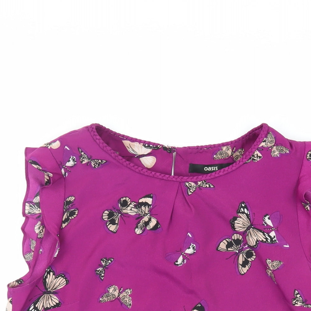 Womens UK Size 10 Oasis Purple Basic Blouse