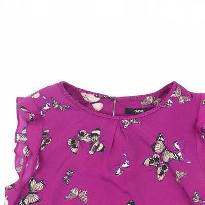Womens UK Size 10 Oasis Purple Basic Blouse
