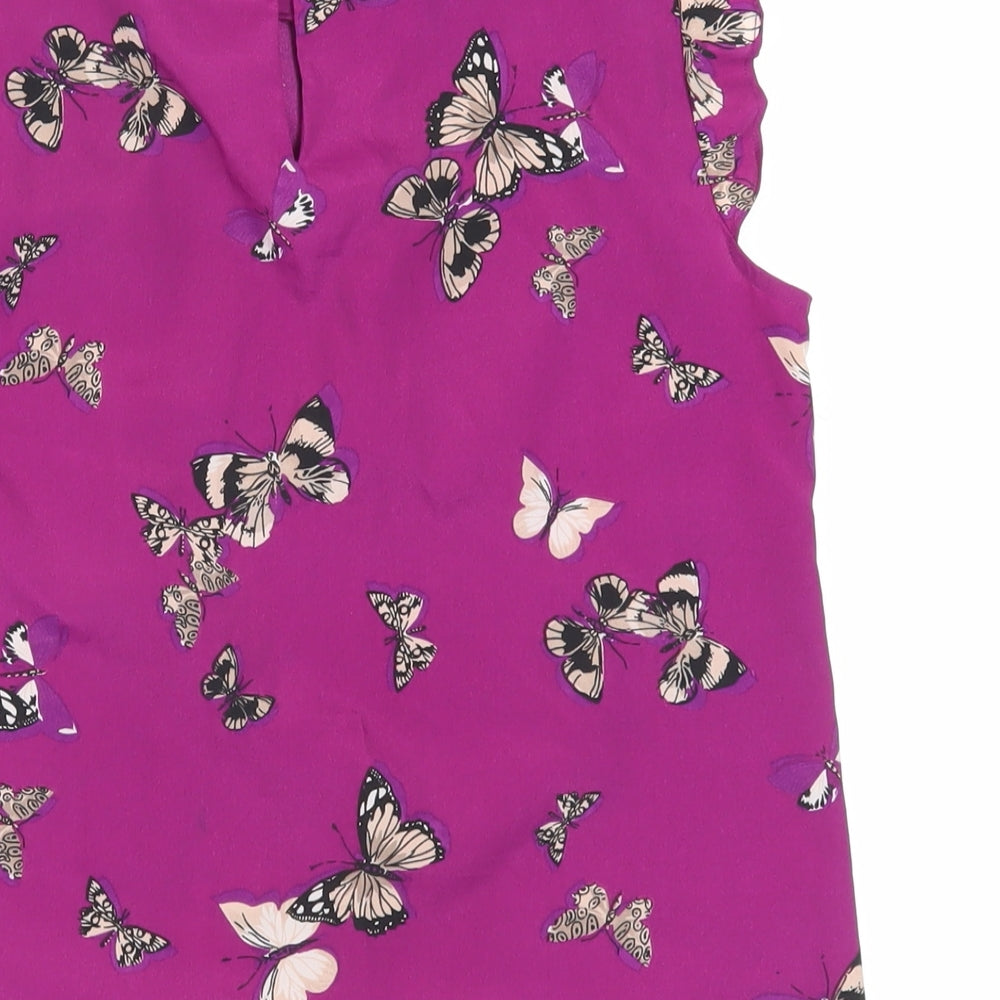 Womens UK Size 10 Oasis Purple Basic Blouse