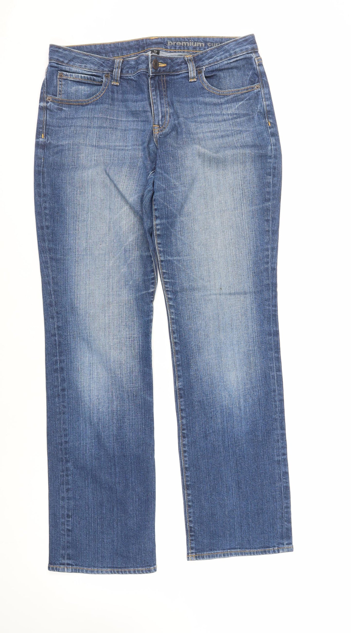 Gap Womens Blue Cotton Straight Jeans Size 30 in L33 in Regular Zip
