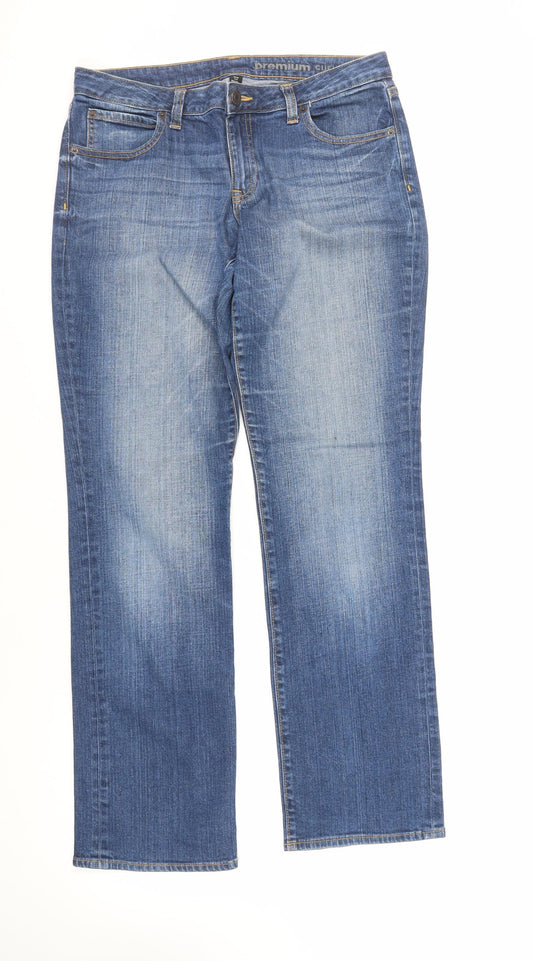 Gap Womens Blue Cotton Straight Jeans Size 30 in L33 in Regular Zip