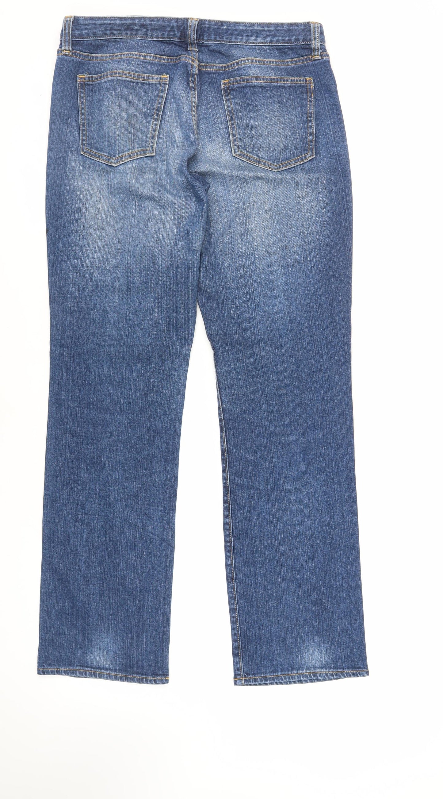 Gap Womens Blue Cotton Straight Jeans Size 30 in L33 in Regular Zip