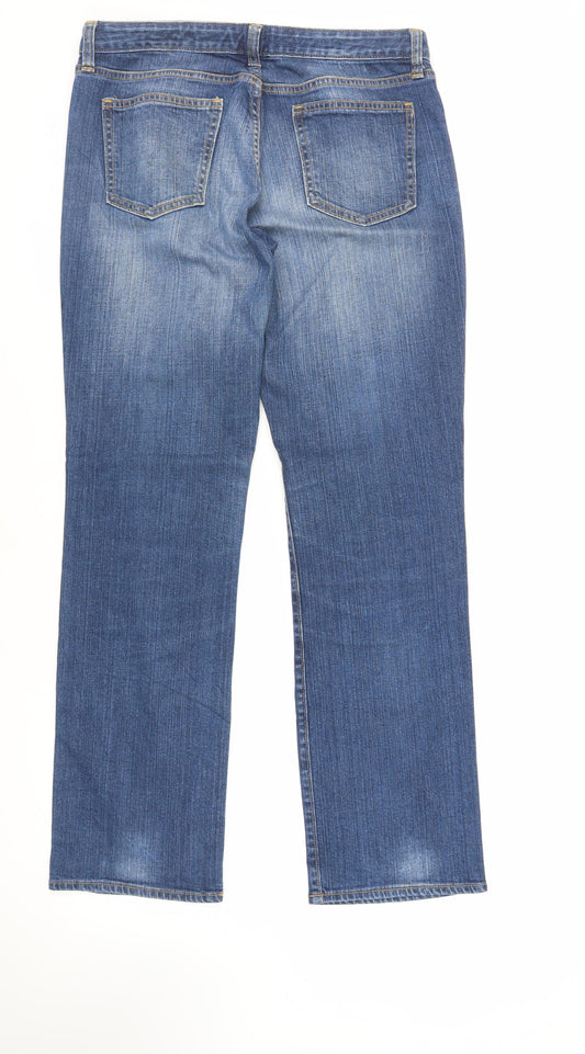 Gap Womens Blue Cotton Straight Jeans Size 30 in L33 in Regular Zip