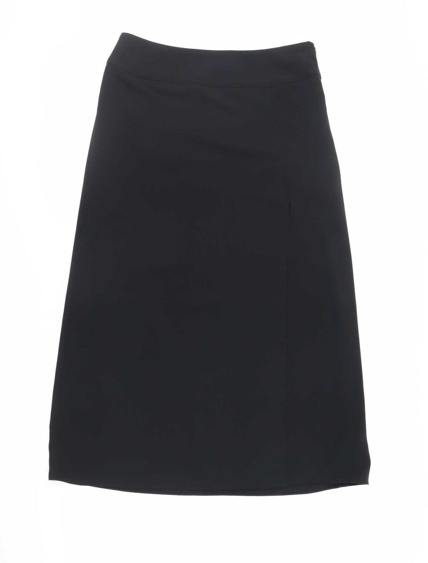 Marks and Spencer Womens Black Polyester A-Line Skirt Size 10 Zip