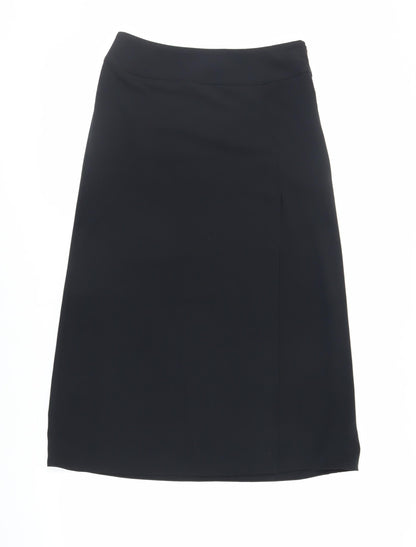 Marks and Spencer Womens Black Polyester A-Line Skirt Size 10 Zip