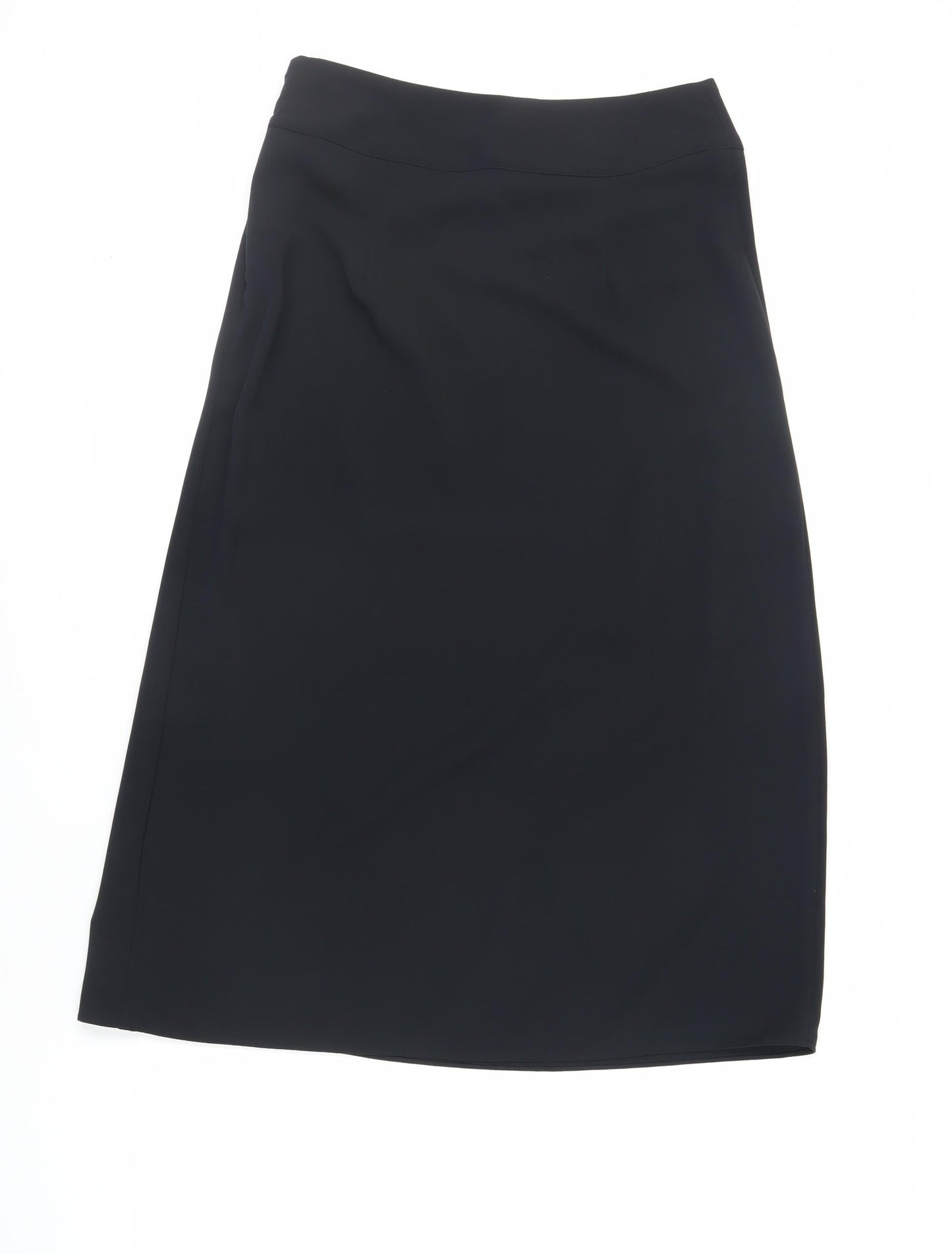 Marks and Spencer Womens Black Polyester A-Line Skirt Size 10 Zip