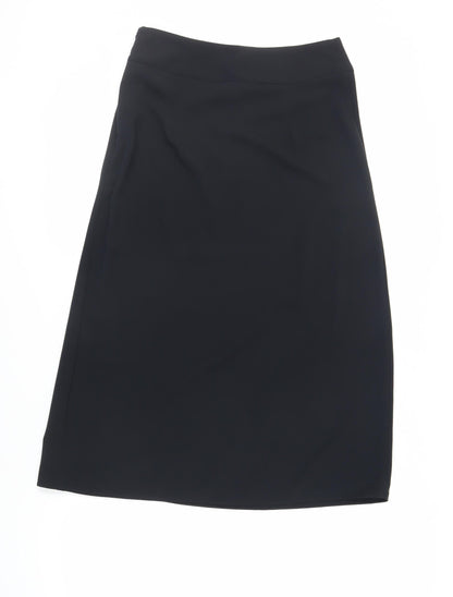 Marks and Spencer Womens Black Polyester A-Line Skirt Size 10 Zip