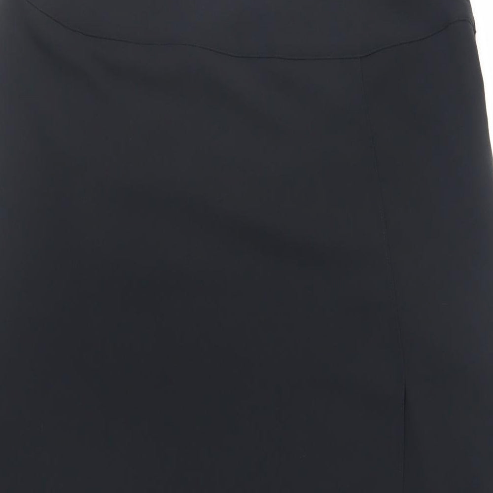 Marks and Spencer Womens Black Polyester A-Line Skirt Size 10 Zip