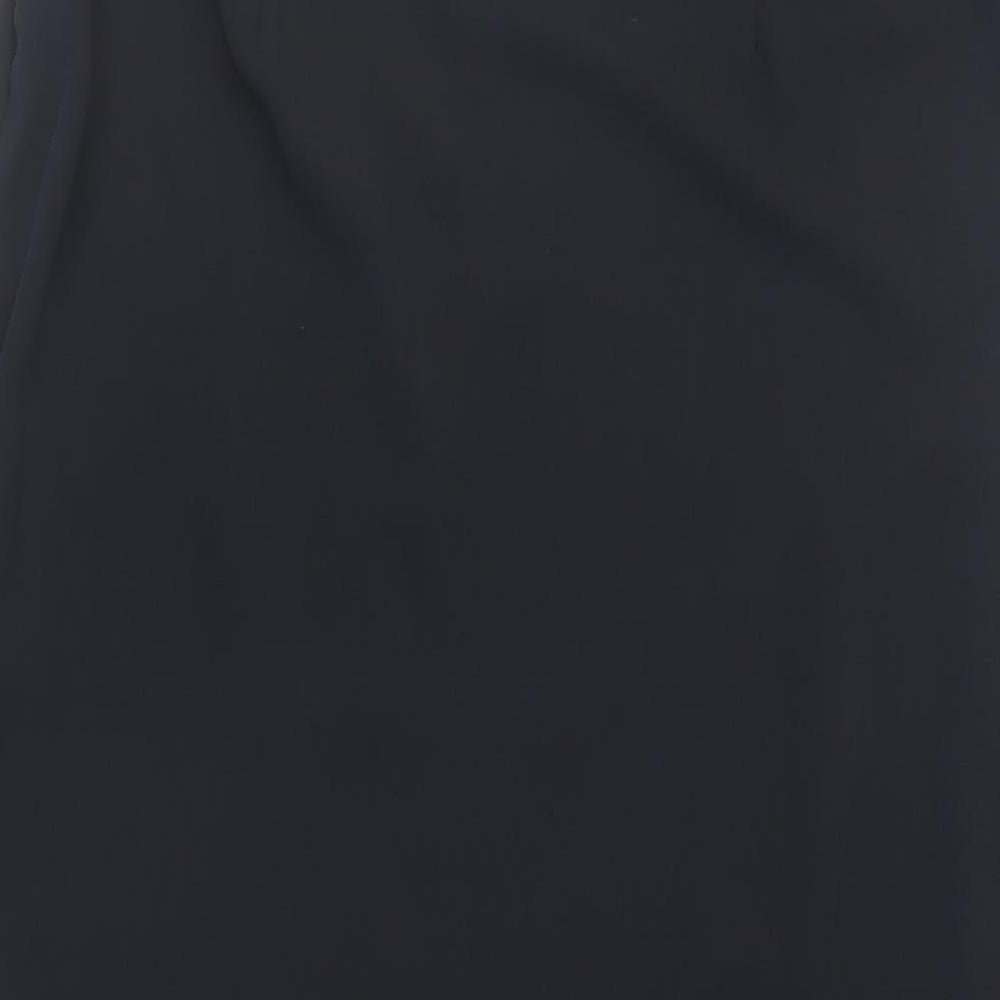 Marks and Spencer Womens Black Polyester A-Line Skirt Size 10 Zip