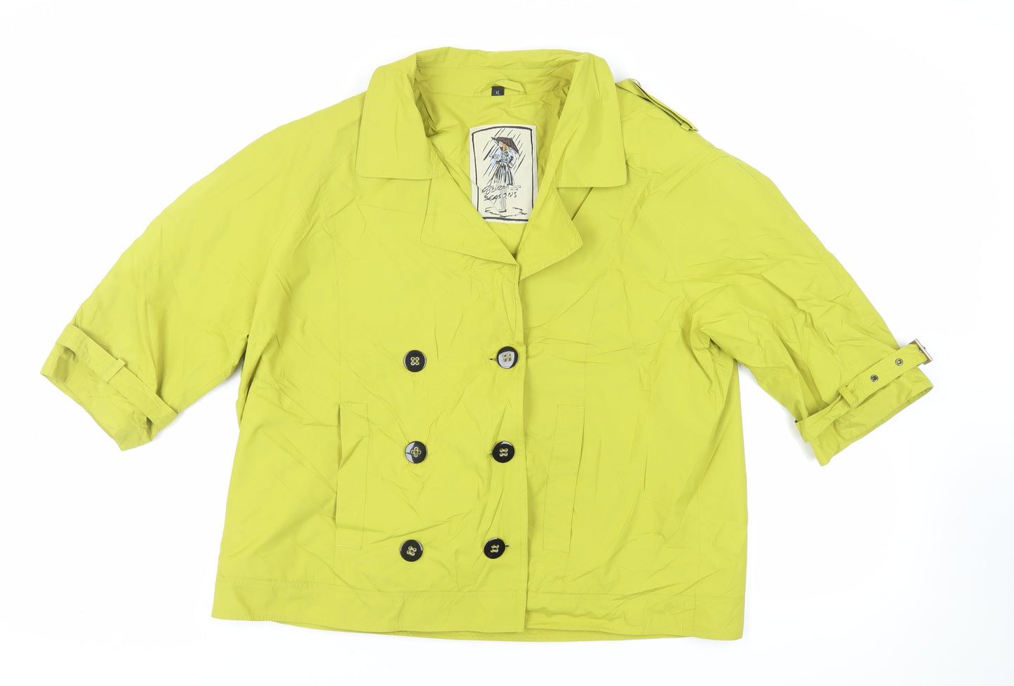 Four Seasons Womens Green Jacket Size XL Button - Water Resistant