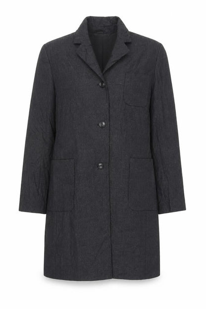 CCDK Womens Grey Overcoat Coat Size 14 Button