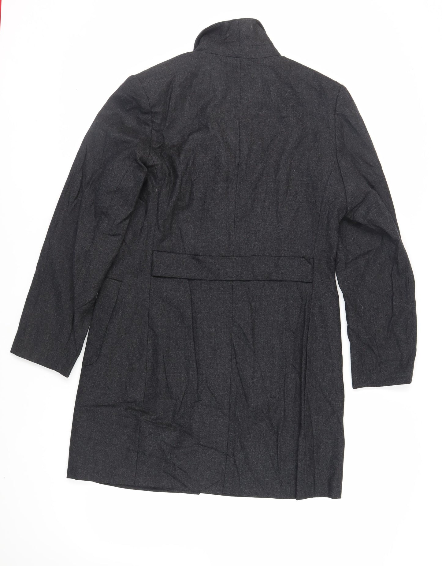 CCDK Womens Grey Overcoat Coat Size 14 Button