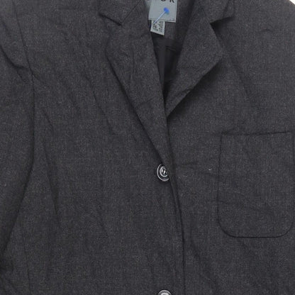 CCDK Womens Grey Overcoat Coat Size 14 Button