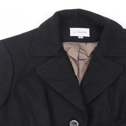 Womens UK Size 16 J.Taylor Black Kimono Coat