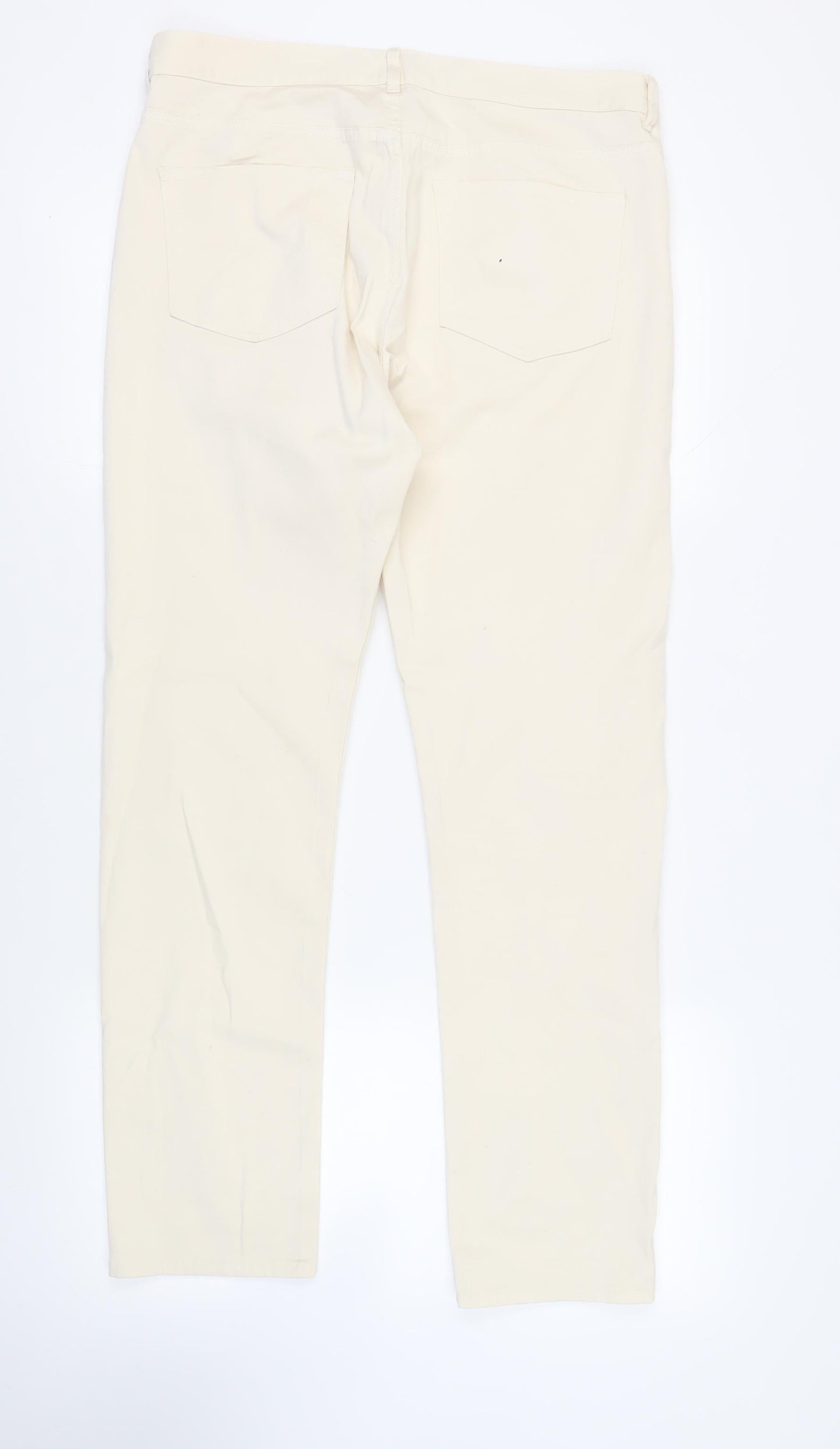 H&M Mens Ivory Cotton Straight Jeans Size 34 in L32 in Regular Zip