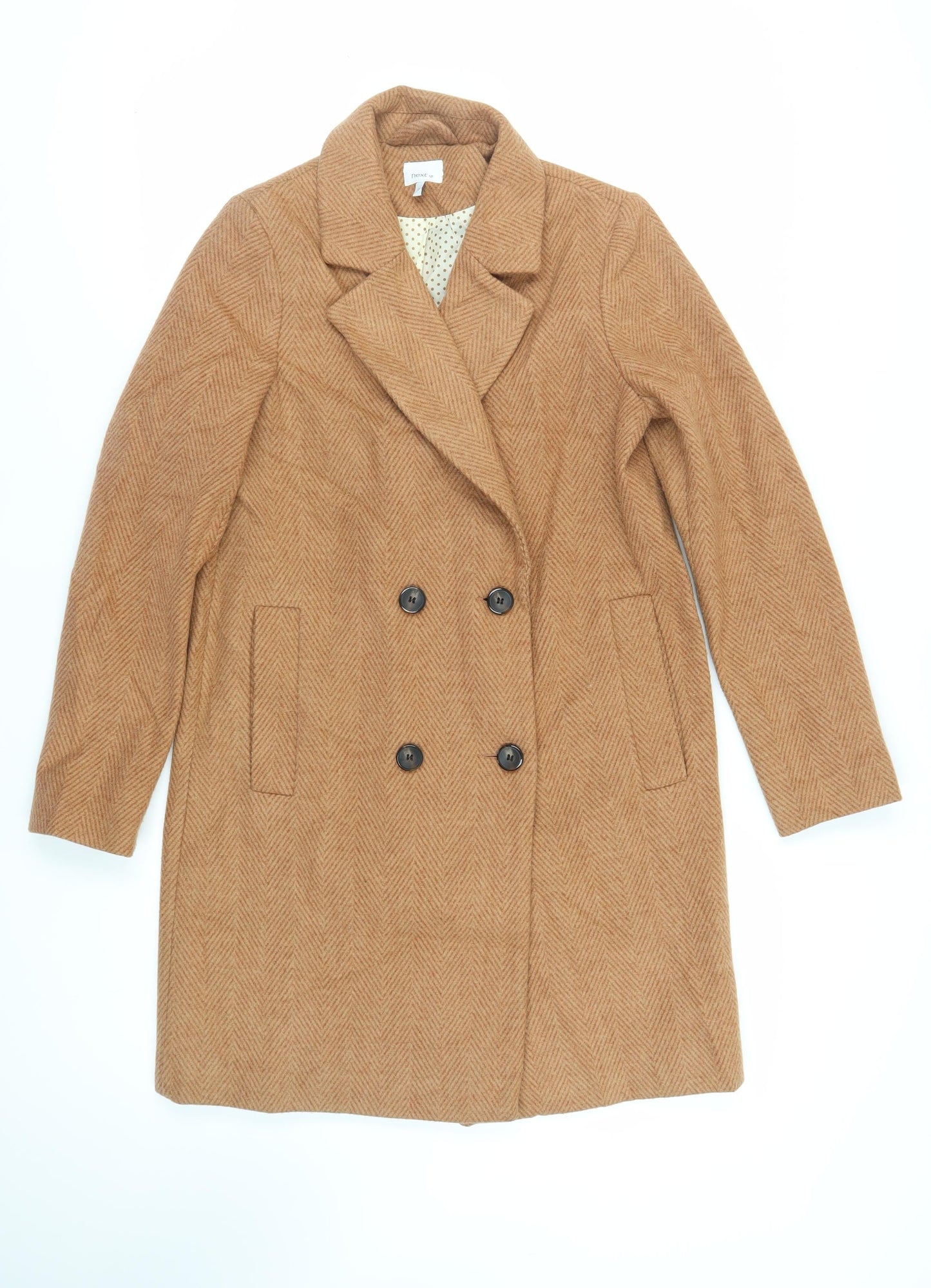 Womens UK Size 10 NEXT Brown Overcoat