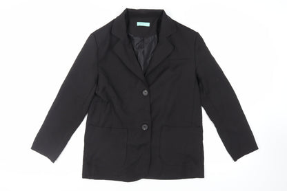 Moses Queen Womens Black Jacket Blazer Size M Button