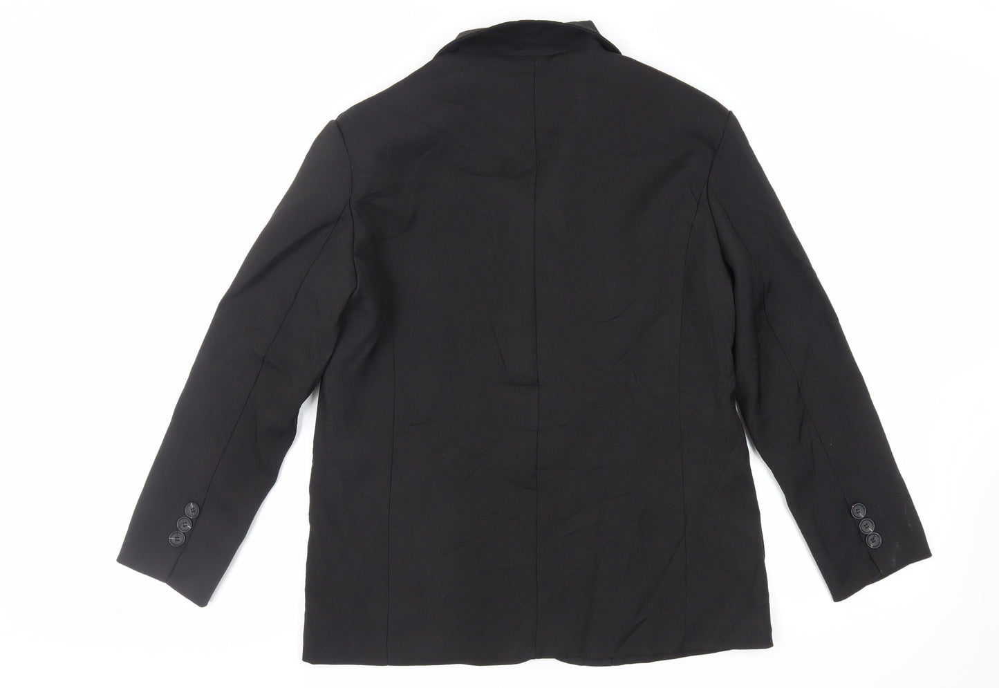 Moses Queen Womens Black Jacket Blazer Size M Button