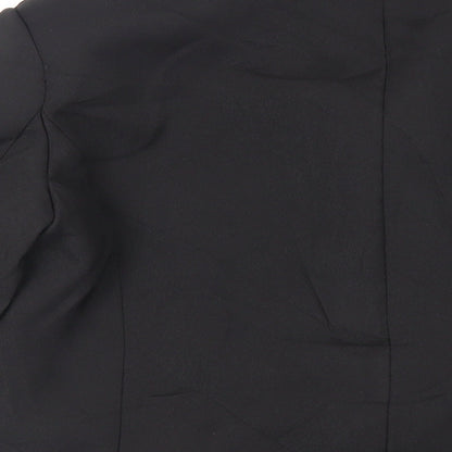 Moses Queen Womens Black Jacket Blazer Size M Button