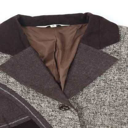 Sapphire Sky Womens Brown Jacket Blazer Size 14 Button - Vintage