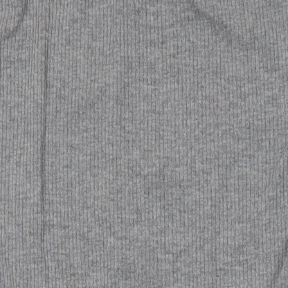 H&M Womens Grey Polyester T-Shirt Dress Size M Round Neck