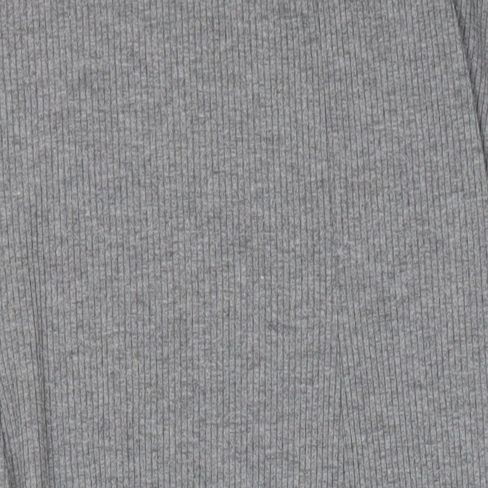 H&M Womens Grey Polyester T-Shirt Dress Size M Round Neck