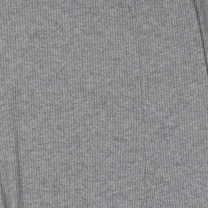 H&M Womens Grey Polyester T-Shirt Dress Size M Round Neck