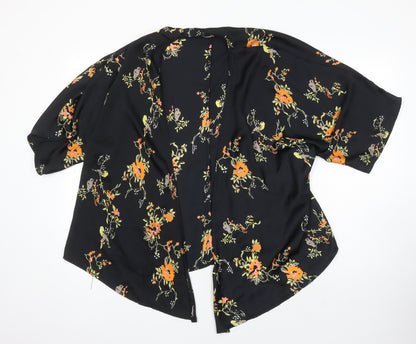 My X Side Womens Multicoloured Floral Polyester Kimono Blouse Size S V-Neck
