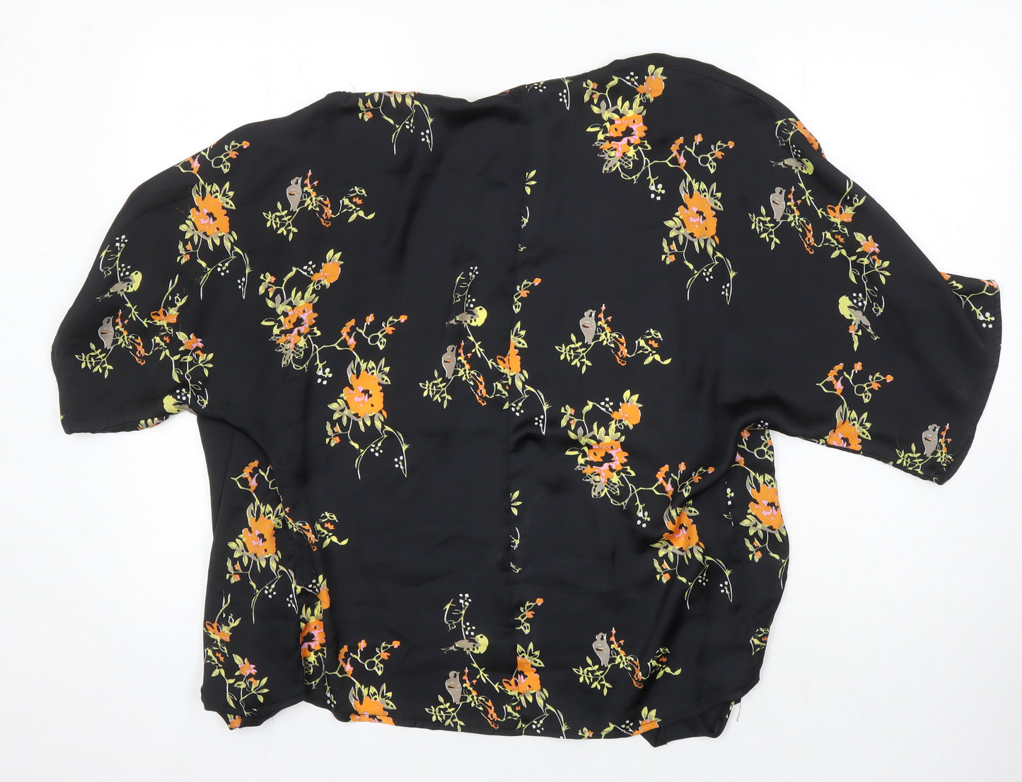 My X Side Womens Multicoloured Floral Polyester Kimono Blouse Size S V-Neck