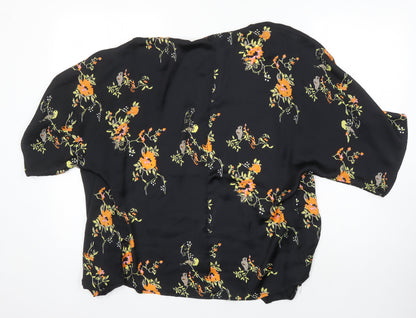 My X Side Womens Multicoloured Floral Polyester Kimono Blouse Size S V-Neck
