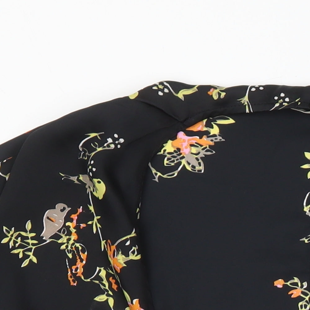 My X Side Womens Multicoloured Floral Polyester Kimono Blouse Size S V-Neck