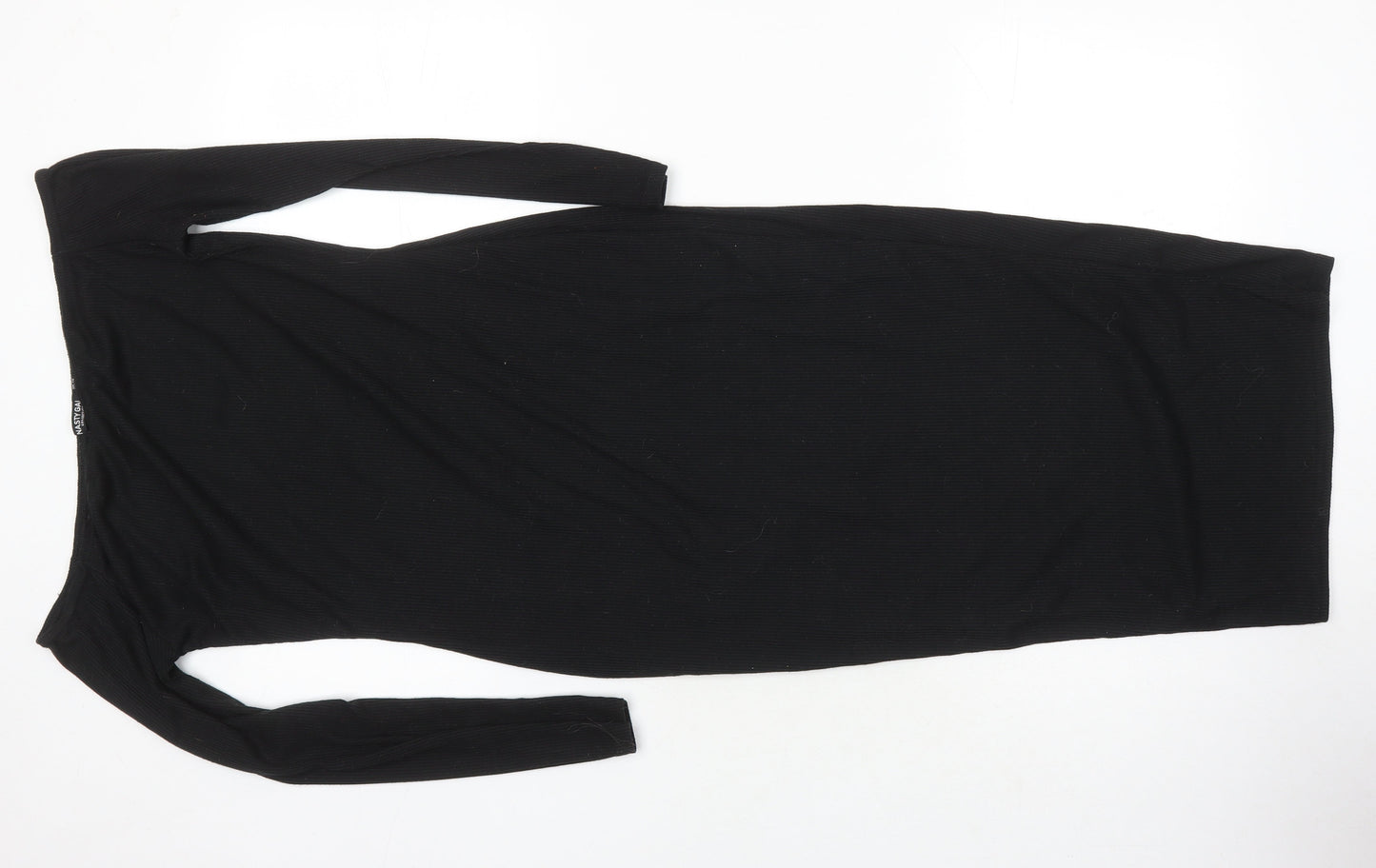 Nasty Gal Womens Black Polyester Bodycon Size 10 Boat Neck