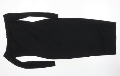 Nasty Gal Womens Black Polyester Bodycon Size 10 Boat Neck