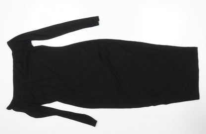 Nasty Gal Womens Black Polyester Bodycon Size 10 Boat Neck