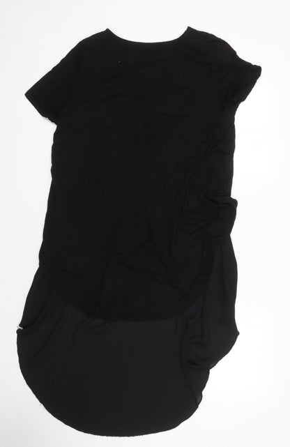 Originals 1974 Womens Black Polyester Tunic T-Shirt Size S Round Neck - rounded hem with longer back