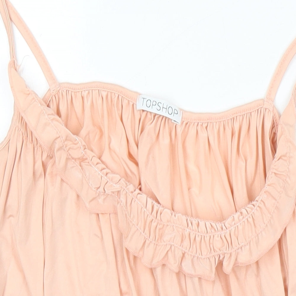 Womens UK Size 10 Topshop Orange Camisole Blouse