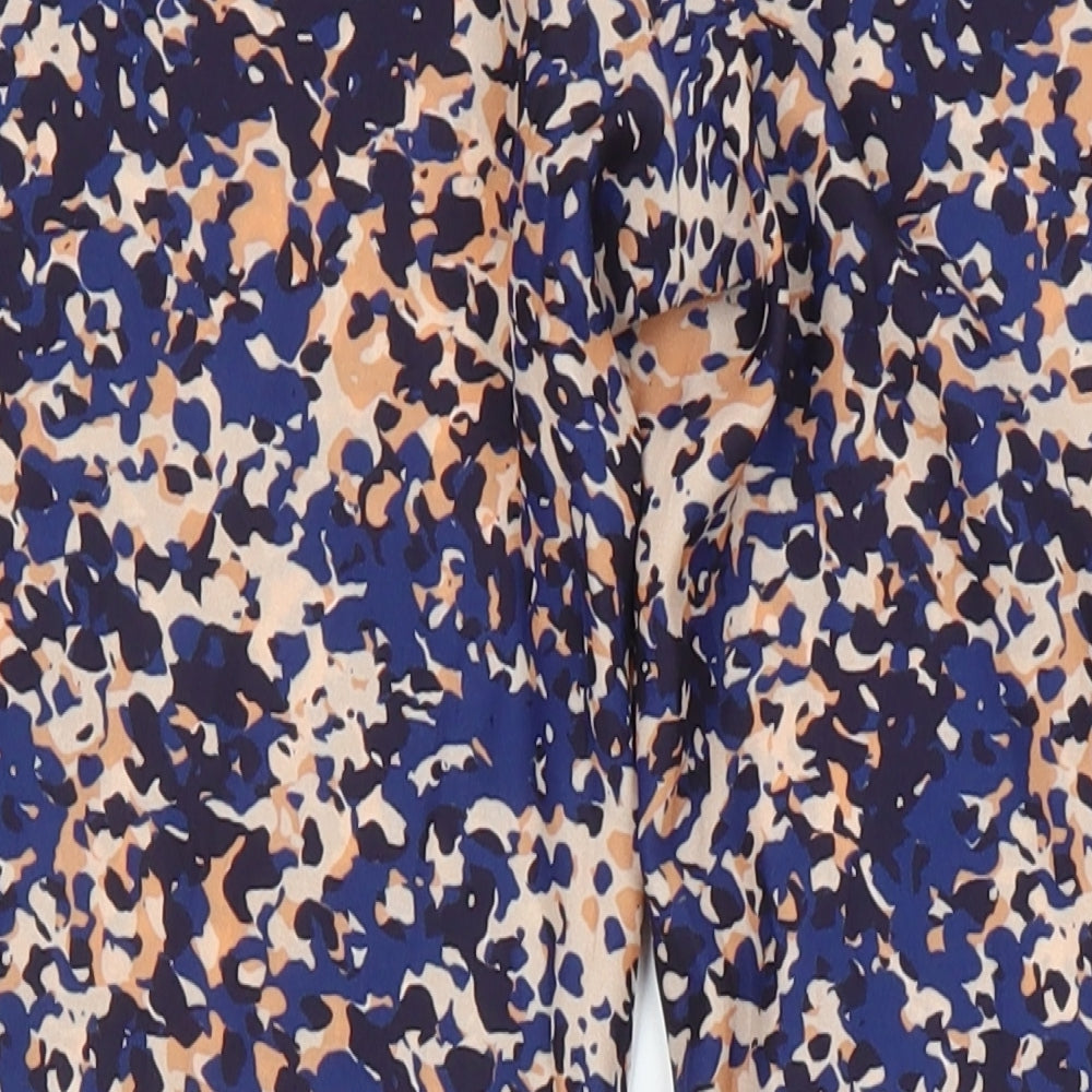 Mango Womens Multicoloured Geometric Polyester Carrot Trousers Size 8 L29 in Regular - Pockets