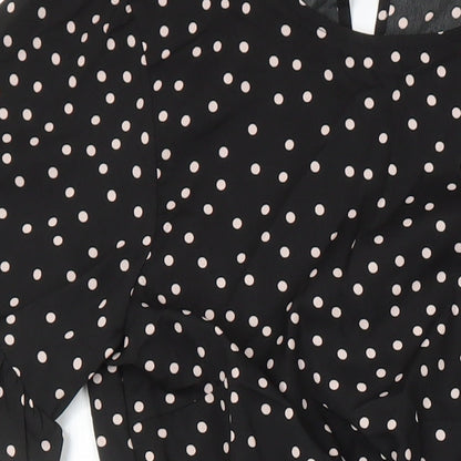 New Look Womens Multicoloured Polka Dot Polyester Fit & Flare Size 6 Round Neck