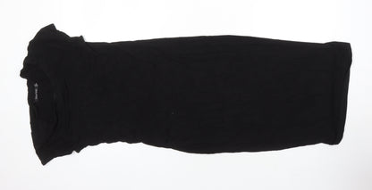 Boohoo Womens Black Viscose T-Shirt Dress Size 12 Round Neck