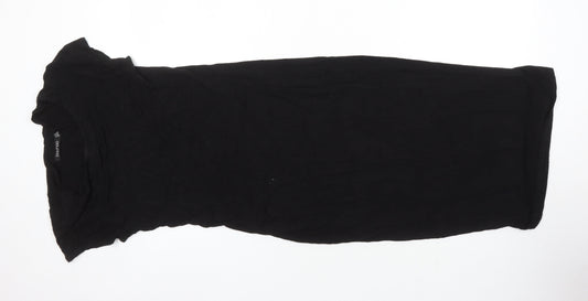 Boohoo Womens Black Viscose T-Shirt Dress Size 12 Round Neck